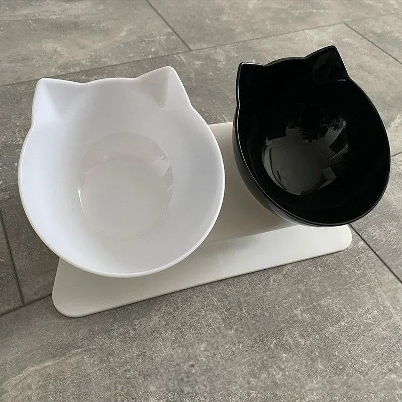 Non-Slip Double Cat Bowl Dog Bowl With Stand Pet Feeding Cat Water Bowl