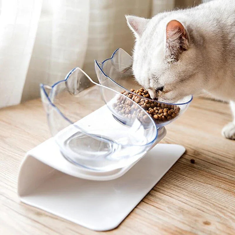 Non-Slip Double Cat Bowl Dog Bowl With Stand Pet Feeding Cat Water Bowl